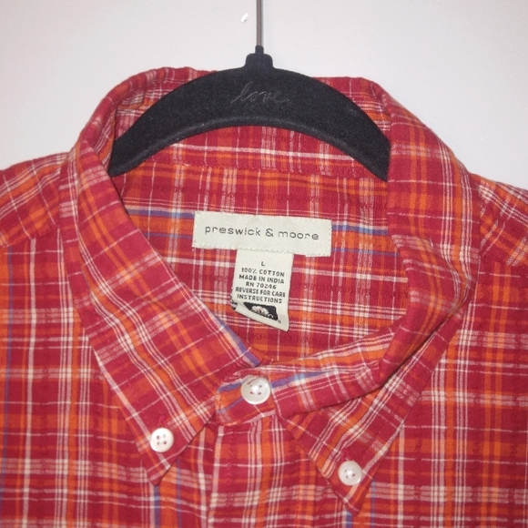 NWT Preswick & Moore 100% Cotton Casual Men's Button Down Size Large - Picture 3 of 9
